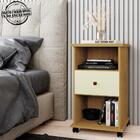 Mesa Cabeceira 1 Gaveta E Rodizios Ot38 Mpri