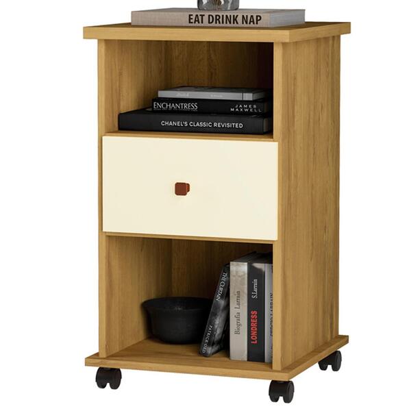 Mesa Cabeceira 1 Gaveta E Rodizios Ot38 Mpri