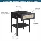 Mesa Cabeceira 1 Gaveta Oslo Artesano 48cm (largura) Mdp Nero