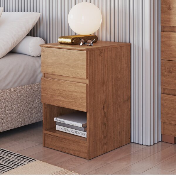 Mesa Cabeceira 2 Gavetas Aurora 65,5cm X 42,5cm X 38,8cm Cedro