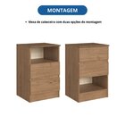 Mesa Cabeceira 2 Gavetas Aurora 65,5cm X 42,5cm X 38,8cm Maca
