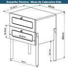 Mesa Cabeceira 2 Gavetas Oslo Artesano 48 Cm (larg) Mdp Nero