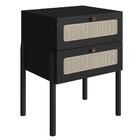 Mesa Cabeceira 2 Gavetas Oslo Artesano 48 Cm (larg) Mdp Nero