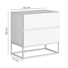 Mesa Cabeceira 2 Gavetas Preto  Estilo Industrial Pés De Ferr