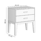 Mesa Cabeceira 2 Gavetas Vintage Branco Pés Em Madeira