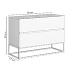 Mesa Cabeceira 2g Off White Cama Casal Pés De Ferro Dourado