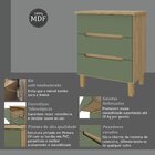 Mesa Cabeceira 3 Gavetas Logan  Ébano