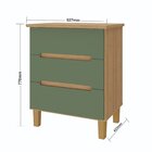 Mesa Cabeceira 3 Gavetas Logan  Ébano