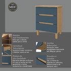 Mesa Cabeceira 3 Gavetas Logan  Jatoba