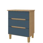 Mesa Cabeceira 3 Gavetas Logan  Jatoba