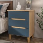 Mesa Cabeceira 3 Gavetas Logan  Jatoba