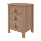 Mesa Cabeceira 3 Gavetas Puxadores Em Couro Maia Móveis Lopas