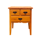Mesa Cabeceira 50 Cm 1 Gaveta Madeira De Demolição Natural