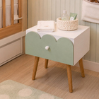 Mesa de Cabeceira 60x40x30cm MDF com Gavetas Verde Nuvine Agardi
