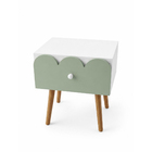 Mesa de Cabeceira 60x40x30cm MDF com Gavetas Verde Nuvine Agardi