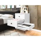 Mesa Cabeceira Bond Com Gaveta Secreta Branco Com Pés Retro
