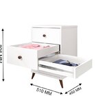 Mesa Cabeceira Bond Com Gaveta Secreta Branco Com Pés Retro