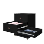 Mesa Cabeceira Bond Preta Pés De Silicone E Gaveta Secreta