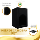 Mesa Cabeceira Com Cama Pet Material Sintético Preto - Star C