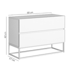 Mesa Cabeceira Eros 2 Gavetas Estilo Industrial  Madeirado