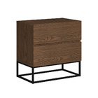 Mesa Cabeceira Eros 2 Gavetas Madeirado Estilo Industrial