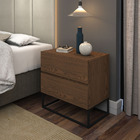 Mesa Cabeceira Eros 2 Gavetas Madeirado Estilo Industrial