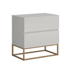 Mesa Cabeceira Eros Pés De Ferro Dourado 45cm Off White