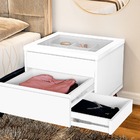 Mesa Cabeceira Gaveta Secreta E Colmeia Zap Pés Retro Branco