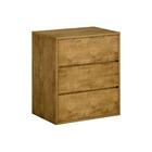 Mesa Cabeceira Grécia C/ 3 Gavetas Nature/off White - Bianchi