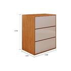 Mesa Cabeceira Grécia C/ 3 Gavetas Nature/off White - Bianchi