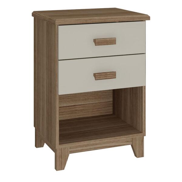 Mesa Cabeceira Guarapari Com 2 Gavetas Rimo Freijo/off White