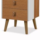 Mesa Cabeceira Horse 3 Gavetas Nature / Branco Com Puxadores