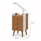 Mesa Cabeceira Horse 3 Gavetas Nature / Branco Com Puxadores