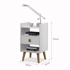 Mesa Cabeceira Lateral Branco 1 Gaveta 2 Nichos - Envio Já