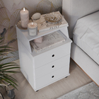 Mesa Cabeceira Luxo New 3 Gavetas Organizadoras Nicho Decorat