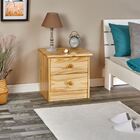 Mesa Cabeceira Madeira 2 Gavetas Rondo - Mel Branco