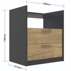 Mesa Cabeceira Mdf 2 Gavetas Veneto  Naturalle/preto