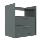 Mesa Cabeceira Mdf 2 Gavetas Veneto Naturale/off White