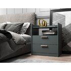 Mesa Cabeceira Mdf 2 Gavetas Veneto Naturale/off White