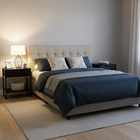 Mesa Cabeceira Mdf Metal Black Apoio Chamoso Quarto Cama