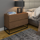 Mesa Cabeceira Para Quarto 2 Gavetas Madeirado Luxo