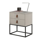 Mesa Cabeceira Para Quarto Estilo Industrial 2 Gavetas Off Wh