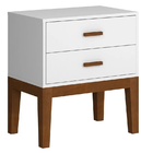 Mesa Cabeceira Quarto Casal Cama Box  2 Gavetas Branco
