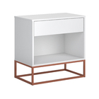 Mesa Cabeceira Quarto Estilo Industrial Malta Base Cobre