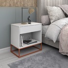 Mesa Cabeceira Quarto Estilo Industrial Malta Base Cobre