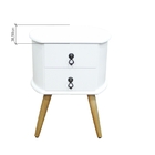 Mesa Cabeceira Redonda Madeira Maciça Retrô Premium B3 Branco