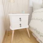 Mesa Cabeceira Redonda Madeira Maciça Retrô Premium B3 Branco