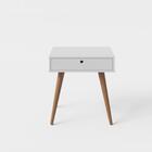 Mesa Cabeceira Retrô 1 Gaveta Multimóveis Cr35065 Off White