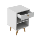 Mesa Cabeceira Retrô Branco Plus