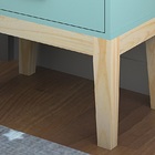 Mesa Cabeceira Retrô Infantil 2 Gavetas Quarto Juvenil Menta